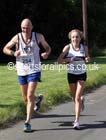 Womens winner Louise Rodgers (Tyne Bridge) running with Kevin Lister during the Tynedale 10 Mile Jelly Race. Photo: David T. Hewitson/Sports for All Pics